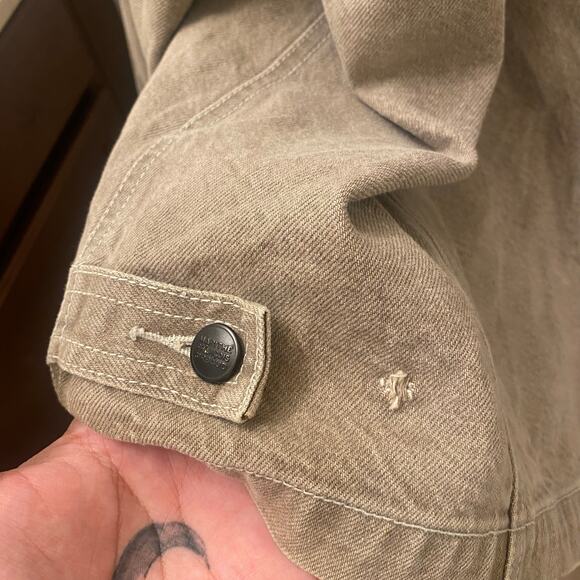 Marithe + Francois Girbaud Y2K Vintage Cafe Brown Denim Button Jacket Size 3XL - Picture 9 of 9